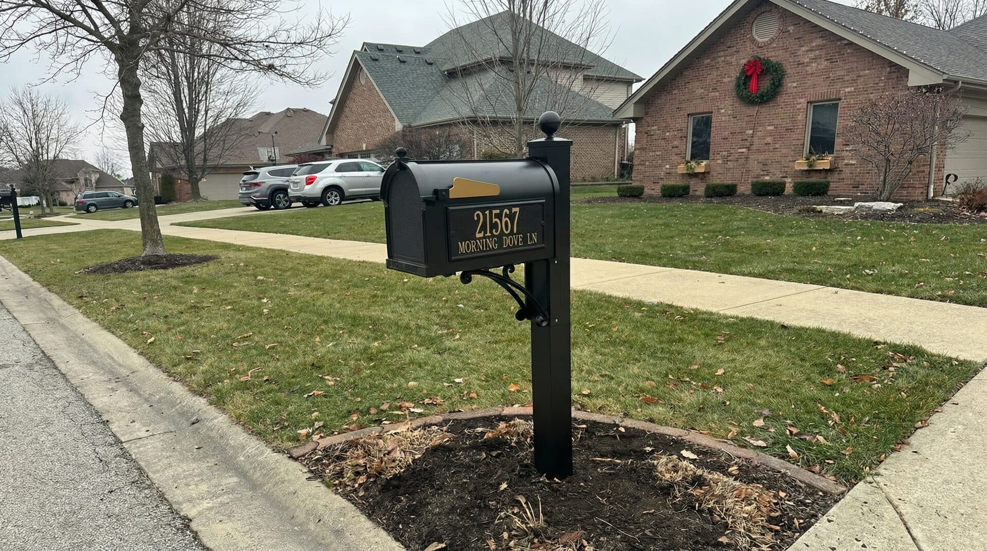 Capitol cast aluminum mailbox installed by OnlyMailboxes
