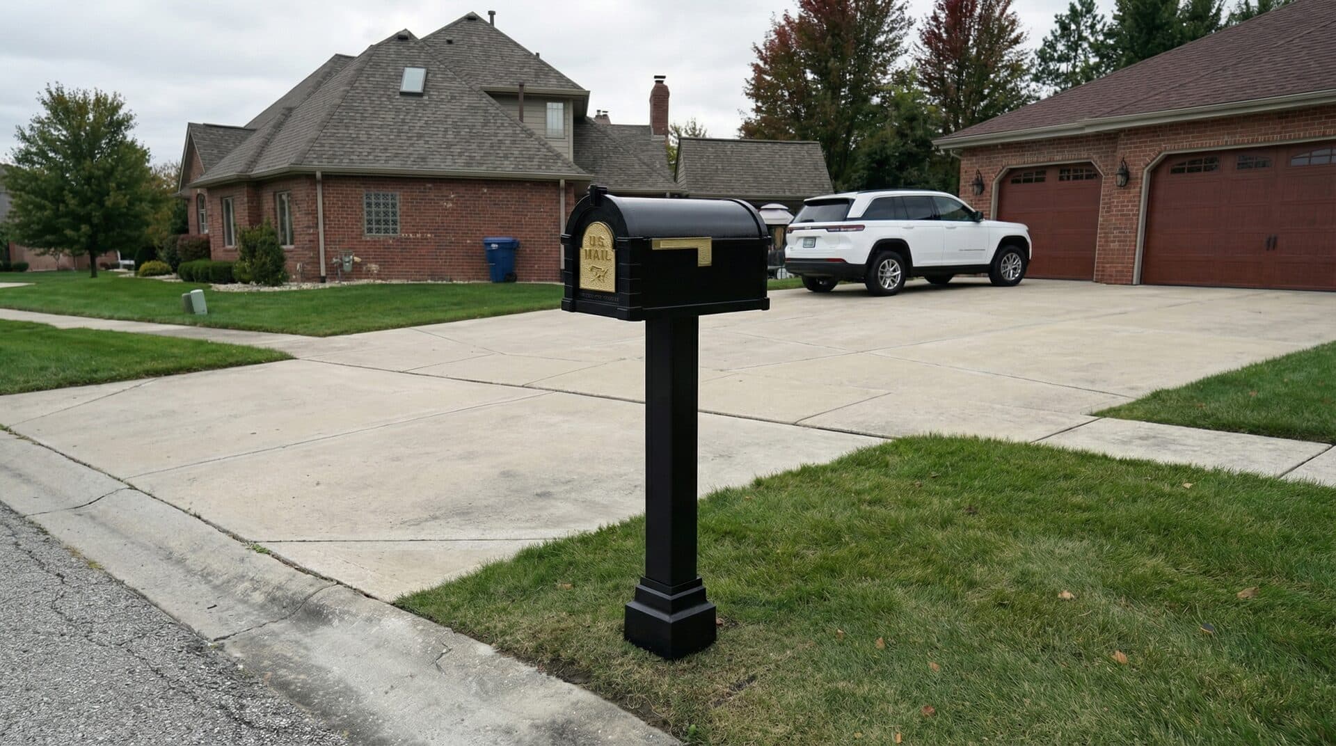 Bronze cast aluminum mailbox installation