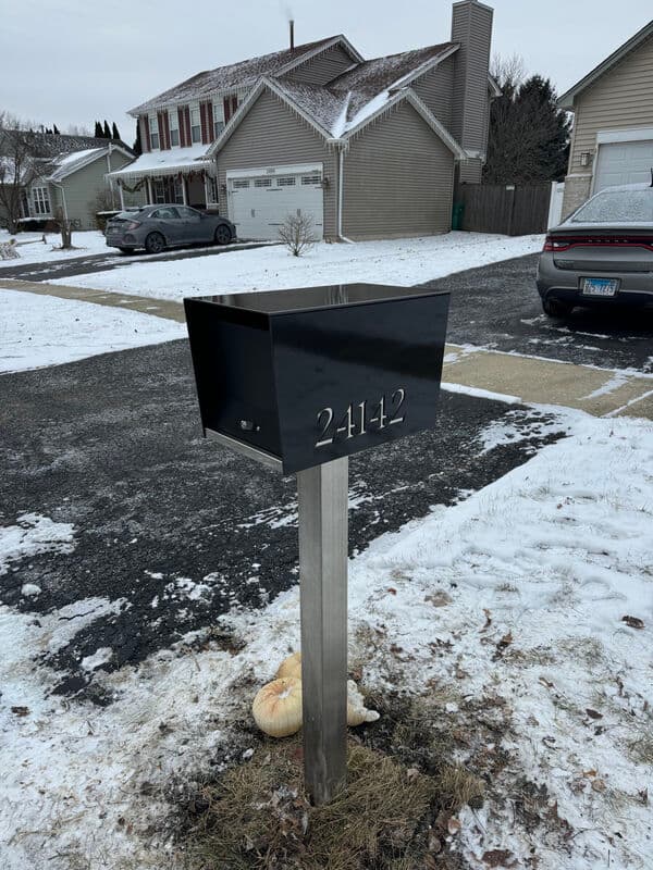 Bronze cast aluminum mailbox installation
