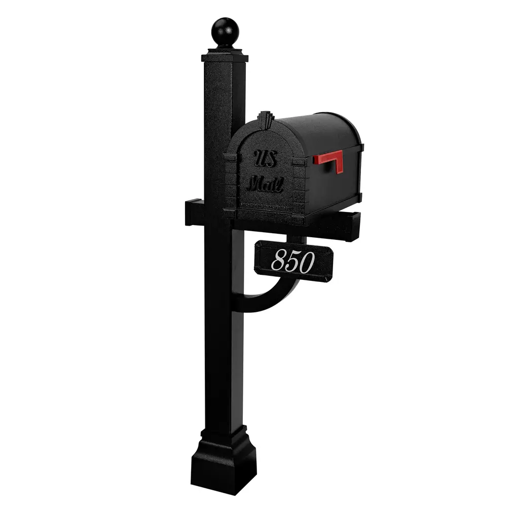 Keystone Deluxe ornamental post mailbox installed in Chicagoland neighborhood