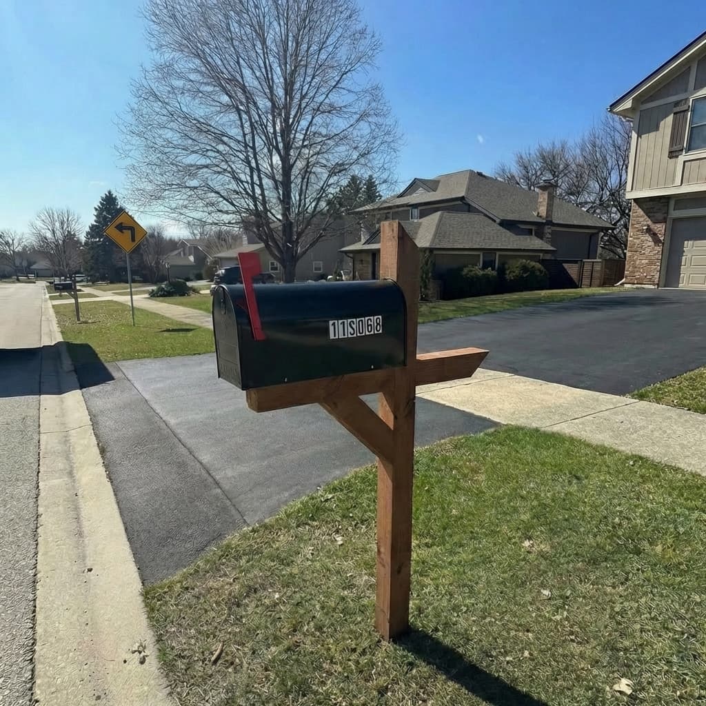 Stock Wooden Mailbox