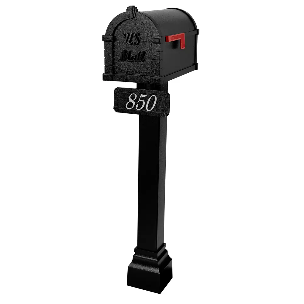 Keystone Standard cast aluminum mailbox on post installed in Chicago suburb